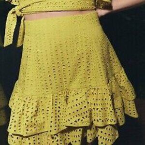 ZARA | Eyelet Ruffle Cotton Skirt | Sz. XS